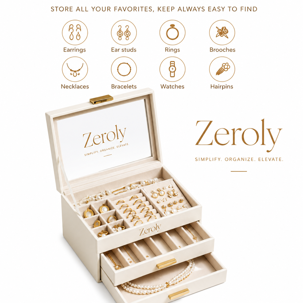 Zeroly |VLANDO Jewelry Box Organizer for Women - Image 2