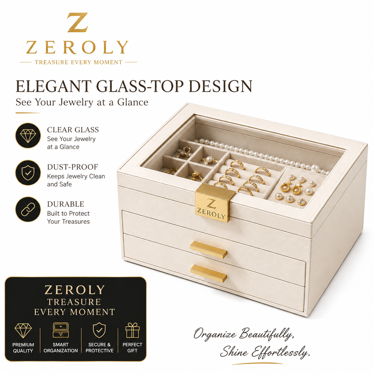 Zeroly |VLANDO Jewelry Box Organizer for Women - Image 3